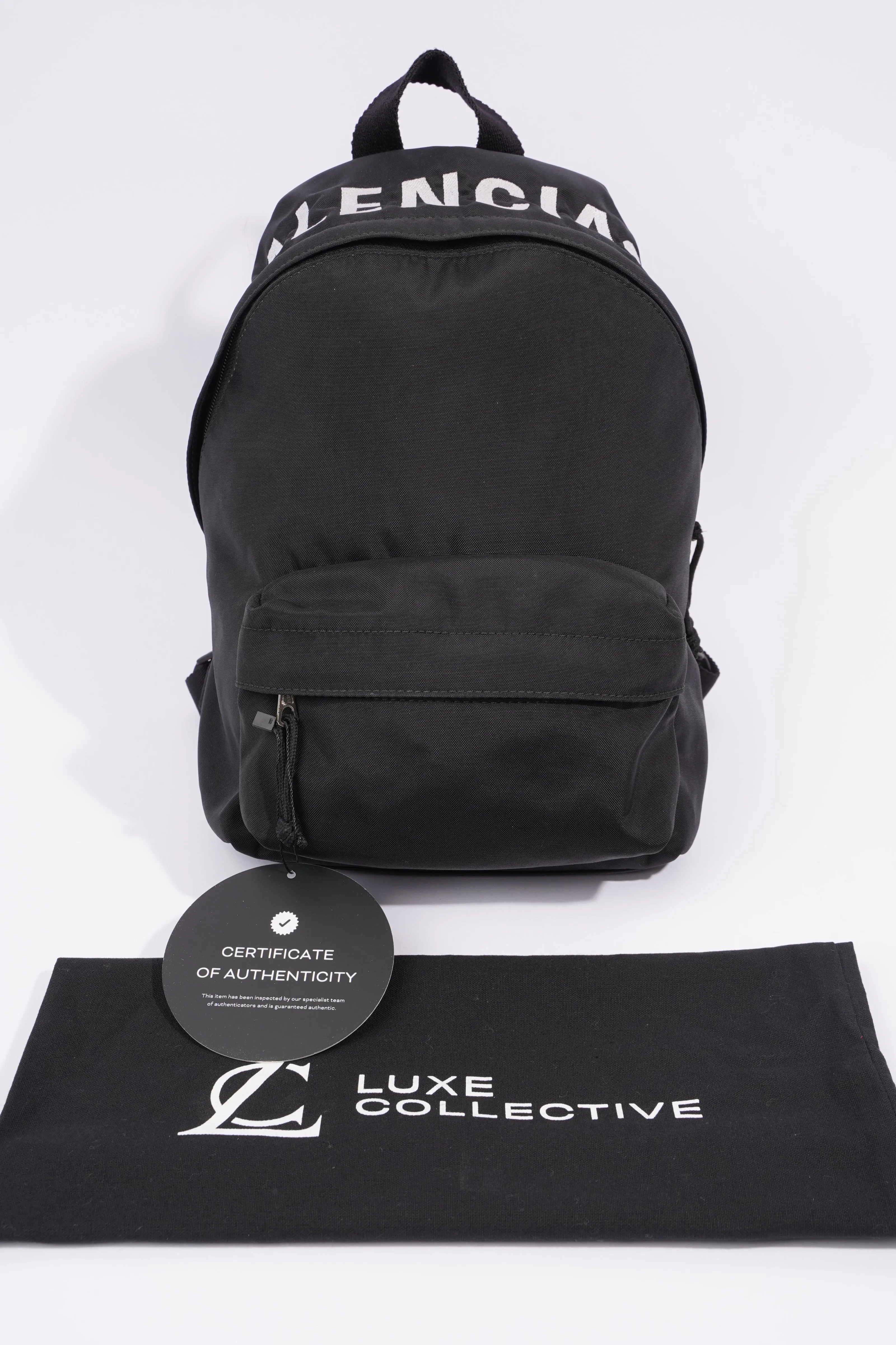 Balenciaga Sign Backpack Black Cotton Small