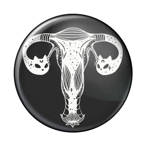 Cat Head Uterus, 1-Inch Pin Button