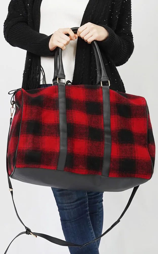 EBD10706 BUFFALO PATTERN DUFFLE BAG