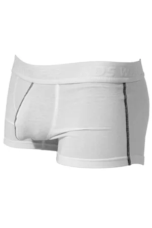 Mens Stretch Cotton Pouch Trunk Underwear - White - BLOWOUT SALE