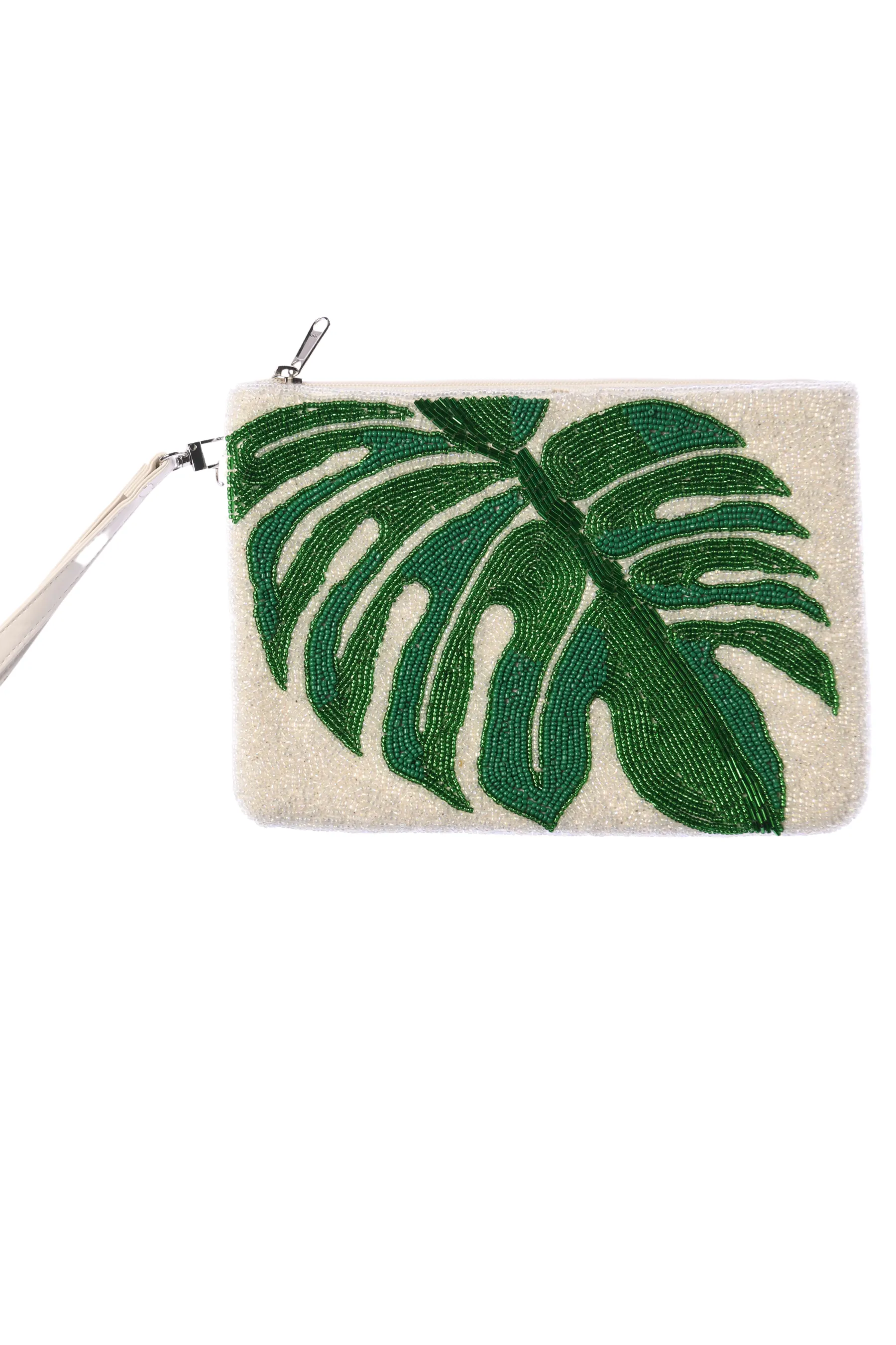 Palm Springs Clutch / White Palm