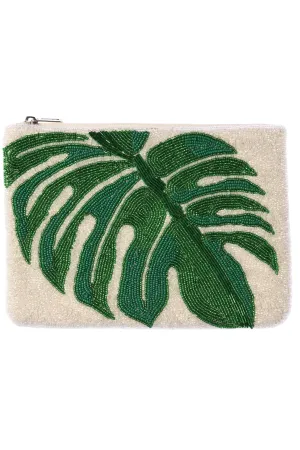 Palm Springs Clutch / White Palm