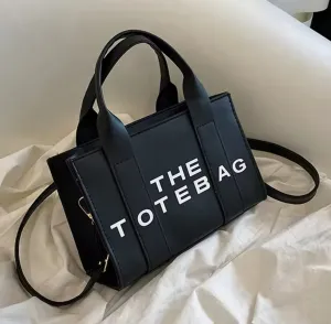 The Tote Bag for Women –  Black Trendy PU Leather Handbag