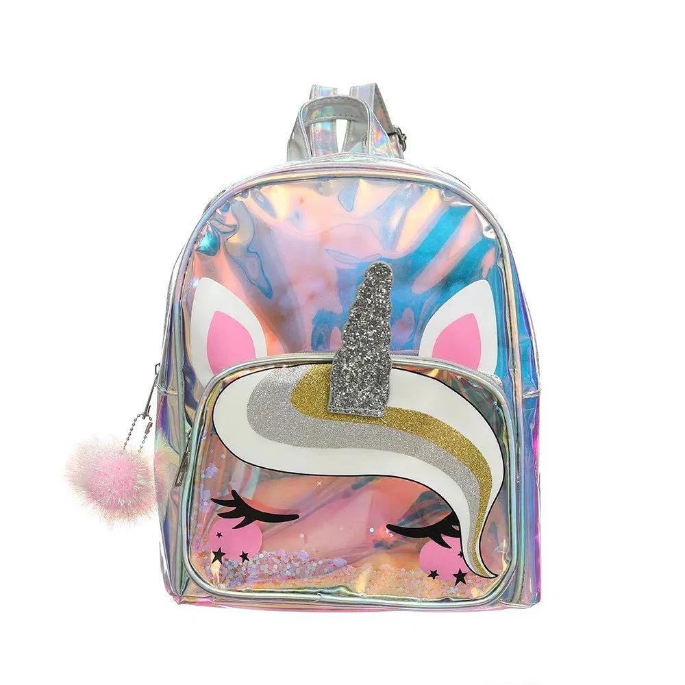 Unicorn Children's Transparent Colorful Backpack and School Bag